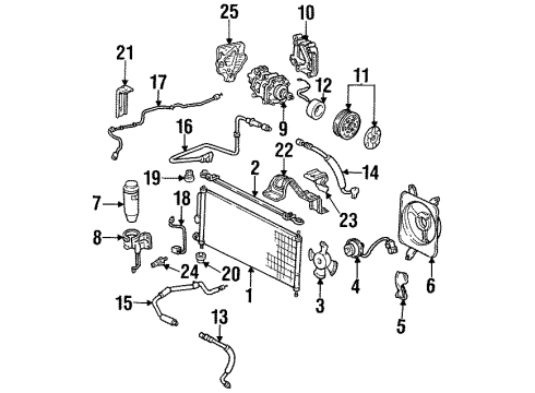 1992 Honda Prelude Air Conditioner Compressor Diagram for 38810-P14-A04