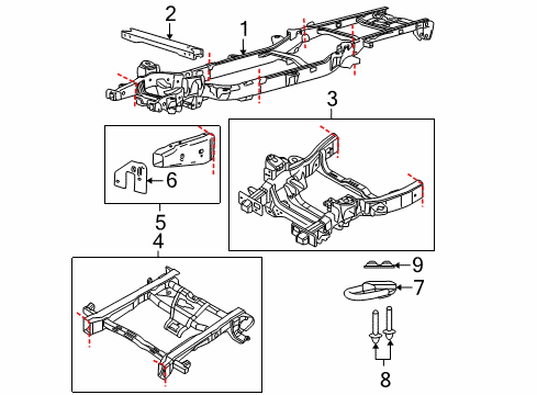 2012 Ford F-150 Frame & Components Front Frame Diagram for EL3Z-5019-C