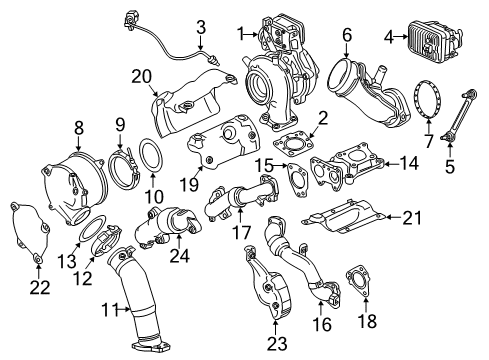 2017 Chevrolet Silverado 3500 HD Turbocharger Heat Shield Diagram for 12680298