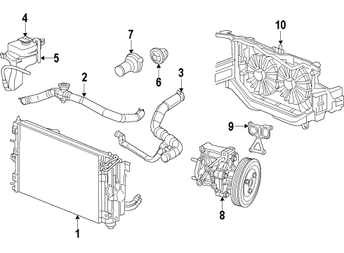 2017 Dodge Journey Cooling System, Radiator, Water Pump, Cooling Fan Module-Fan Diagram for 68102119AA