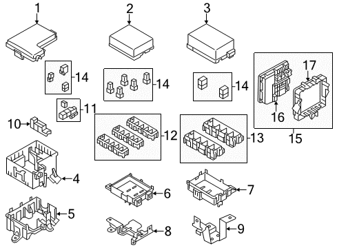 2014 Infiniti QX80 Electrical Components Cover-FUSIBLE Link Holder Diagram for 24382-1V80A