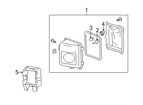 2007 Cadillac SRX Bulbs Fog Lamp Assembly Diagram for 15930685