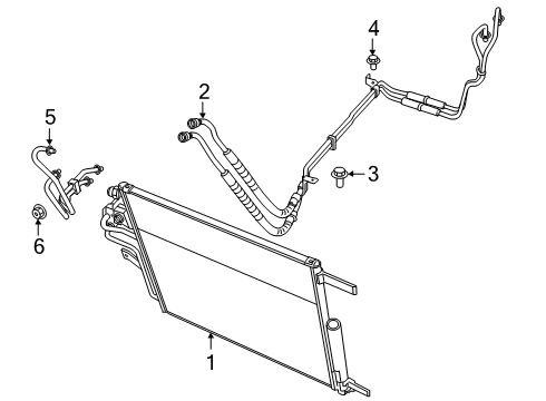 2020 Ram 1500 Trans Oil Cooler TRANSLINE-Oil Cooler Pressure And Ret Diagram for 68268594AG