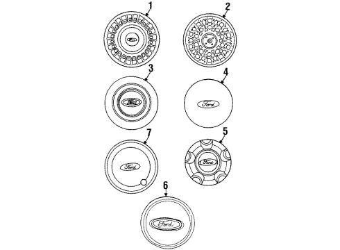 2001 Ford Crown Victoria Wheel Covers & Trim Ornament Diagram for F8AZ-1141-AA