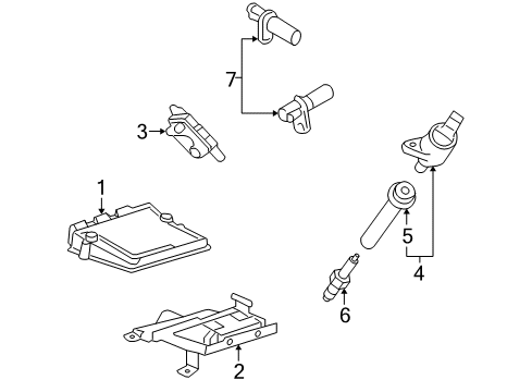 2005 Mercury Montego Powertrain Control Control Module Diagram for 6F9Z-9D370-AA