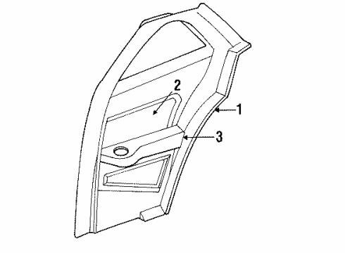 1994 Pontiac Grand Am Interior Trim - Quarter Panels Holder-Quarter Trim Finish Panel Cup *Graphite Diagram for 16654352