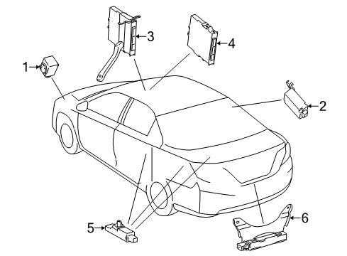 2012 Toyota Camry Keyless Entry Components Control Module Diagram for 89990-06100