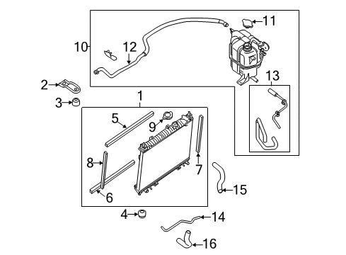 2011 Nissan Frontier Radiator & Components Radiator Assy Diagram for 21410-EA005