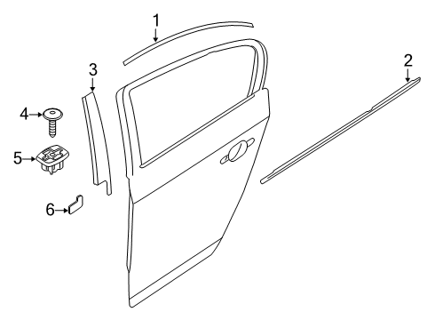 2020 BMW M340i Exterior Trim - Rear Door FINISHER WINDOW FRAME B-PILL Diagram for 51437465140