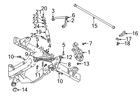 2002 Dodge Ram 1500 Front Suspension Components, Lower Control Arm, Upper Control Arm, Stabilizer Bar, Torsion Bar BUSHING-Control Arm Diagram for 52110061AA