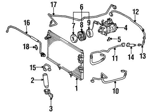 1999 Lexus LS400 A/C Condenser, Compressor & Lines Motor Assy, Blower (For Condenser) Diagram for 88550-50060