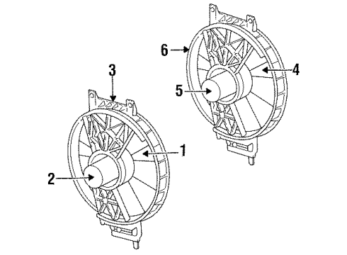 1991 Plymouth Voyager Condenser Fan, Cooling Fan SHROUD Rad Fan Diagram for 4401894