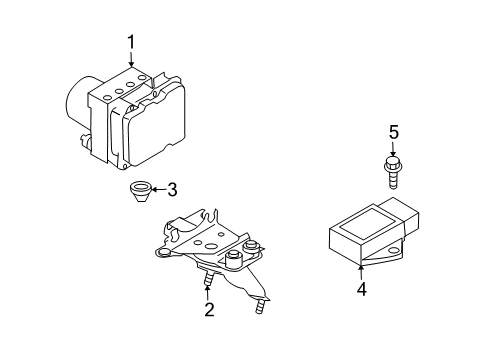 2011 Infiniti G37 Anti-Lock Brakes Bracket-Actuator Diagram for 47840-JK600