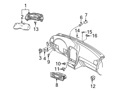 2005 Ford Thunderbird Door & Components Cluster Assembly Diagram for 4W6Z-10849-AA