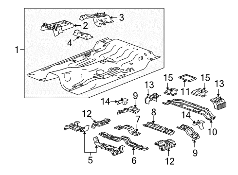 2010 Hummer H3T Cab - Floor Reinforcement-Rear Floor Panel Diagram for 20912686