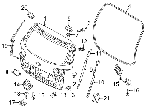 2017 Kia Sedona Lift Gate Bumper-T/GATE OVERSLAM Diagram for 81737-B4000