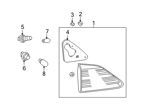 2015 Lexus RX350 Bulbs Lens & Body, Rear Lamp Diagram for 81591-48140