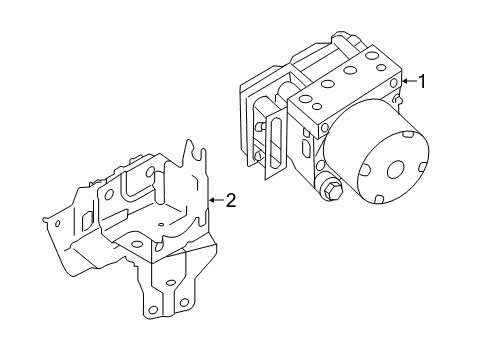 2020 Nissan Rogue Sport ABS Components Actuator & Ecu Assy-Antiskid Diagram for 47660-6MM1B