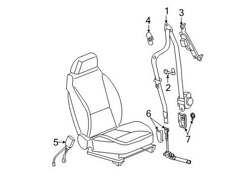 2012 Chevrolet Malibu Seat Belt Pretensioner Diagram for 19210346