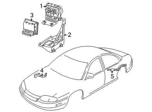 2003 Chevrolet Impala Anti-Lock Brakes Module Asm, Electronic Brake & Traction Control Diagram for 12221450
