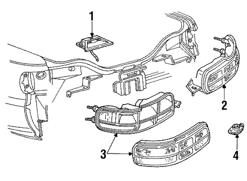 1995 Chevrolet Impala Tail Lamps Lens, Rear Combination (Complete) Diagram for 16521720