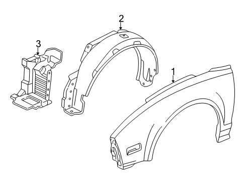 2005 Acura NSX Fender & Components Fender, Left Front (Inner) Diagram for 74151-SL0-030