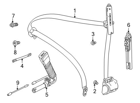 2002 BMW 330xi Seat Belt Hex Bolt Diagram for 07149148310