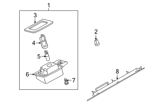 2011 Infiniti EX35 High Mounted Stop Lamp, License Lamps Socket Assy-License Plate Lamp Diagram for 26251-8991B