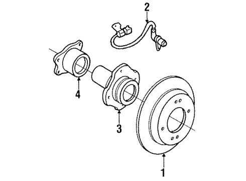 1990 Nissan 240SX Rear Brakes REMAN CALIPER Rear Right Diagram for 44001-35F01RE