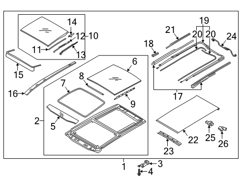 2019 Kia Sorento Sunroof Cover-PANORAMAROOF Folding Diagram for 81674C5000