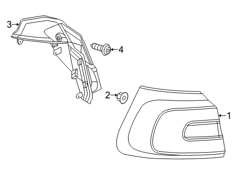 2022 Jeep Cherokee Combination Lamps Lamp-Tail Diagram for 68275958AF