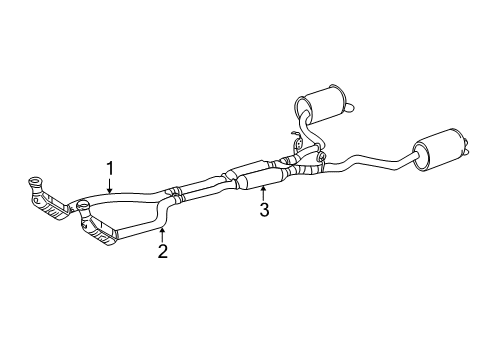 2002 Lincoln LS Exhaust Components Muffler & Pipe Diagram for 2W4Z-5230-AA