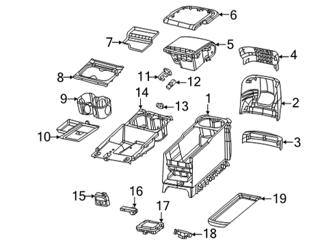 2021 Chrysler Voyager Center Console Wireless Device Diagram for 68279223AD