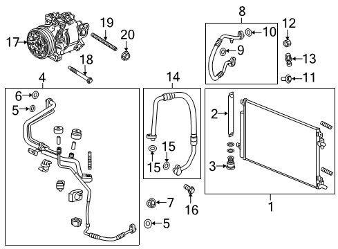 2021 Chevrolet Spark HVAC Case Evaporator Case Diagram for 42422351