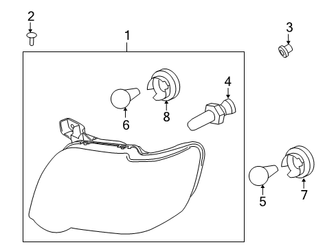 2009 Ford Explorer Sport Trac Bulbs Composite Assembly Diagram for 8L2Z-13008-B