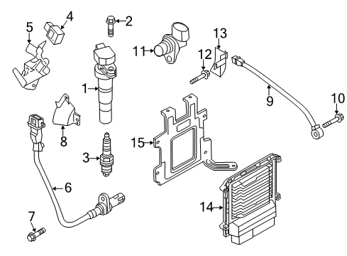 2013 Kia Sportage Powertrain Control Engine Ecm Control Module Diagram for 391072G712