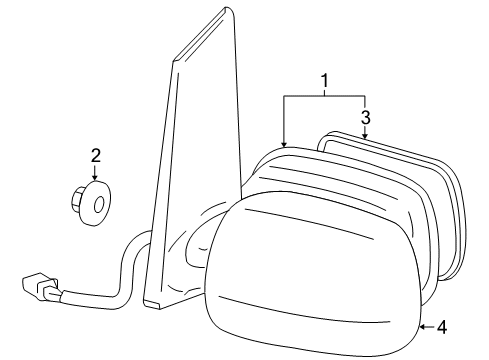 2006 Toyota Prius Outside Mirrors Cover Diagram for 87945-68010-C1