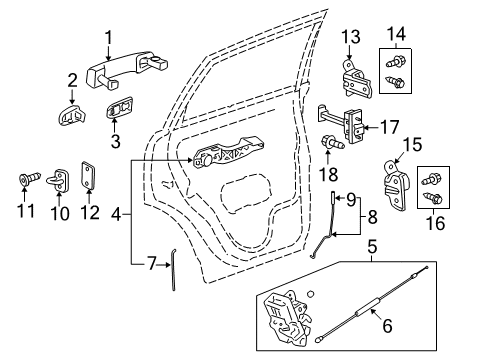 2014 Chevrolet Captiva Sport Rear Door - Lock & Hardware Lock Assembly Diagram for 22785488