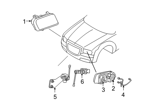 2005 Dodge Magnum Headlamps Headlamp Assembly Diagram for 4805754AG