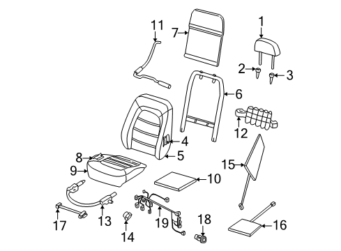 2002 Mercury Mountaineer Heated Seats Seat Back Heater Diagram for 1L2Z-14D696-AA