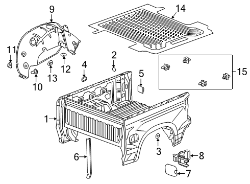 2020 GMC Sierra 1500 Pick Up Box Liner Diagram for 84648943