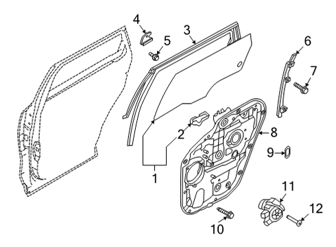 2021 Kia Sorento Rear Door Run-Rr Dr Window GLA Diagram for 83530P2000