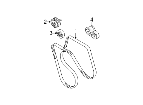 2001 Chevrolet Silverado 2500 HD Belts & Pulleys Idler Pulley Diagram for 97221943