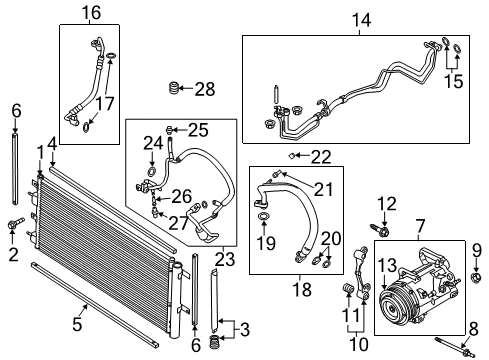 2016 Ford Fusion A/C Condenser, Compressor & Lines Compressor Assembly Mount Stud Diagram for -W714403-S442