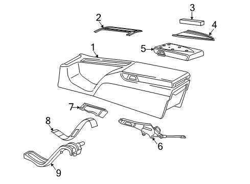 2004 Chrysler Crossfire Parking Brake Housing-Console Diagram for 1BR56XDVAA