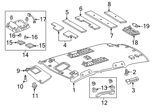 2017 Toyota Corolla iM Interior Trim - Roof Map Lamp Assembly Diagram for 81260-12270-B0