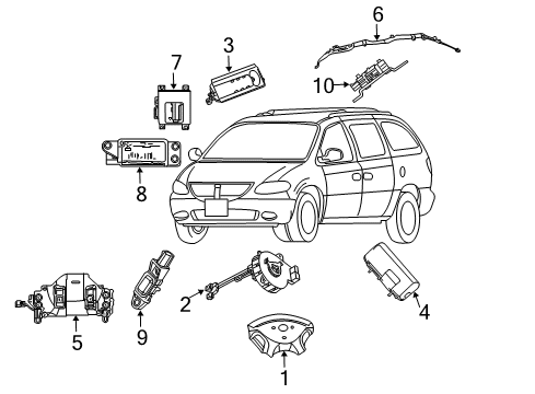 2006 Dodge Caravan Air Bag Components Sensor-Side AIRBAG Impact Diagram for 4727069AD