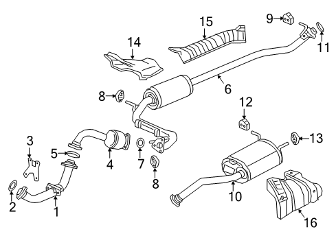 2020 Honda HR-V Exhaust Components Plate Diagram for 74605-T7A-000