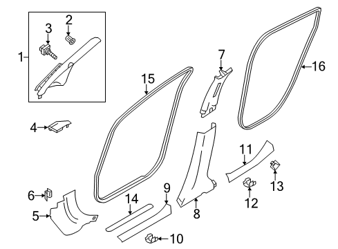2022 Nissan LEAF Interior Trim - Pillars Plate Kick Re L Diagram for 769B7-3NF0B