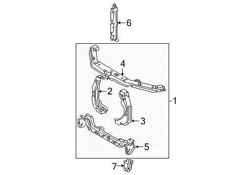 2002 Toyota Avalon Radiator Support Gusset Diagram for 51032-07020